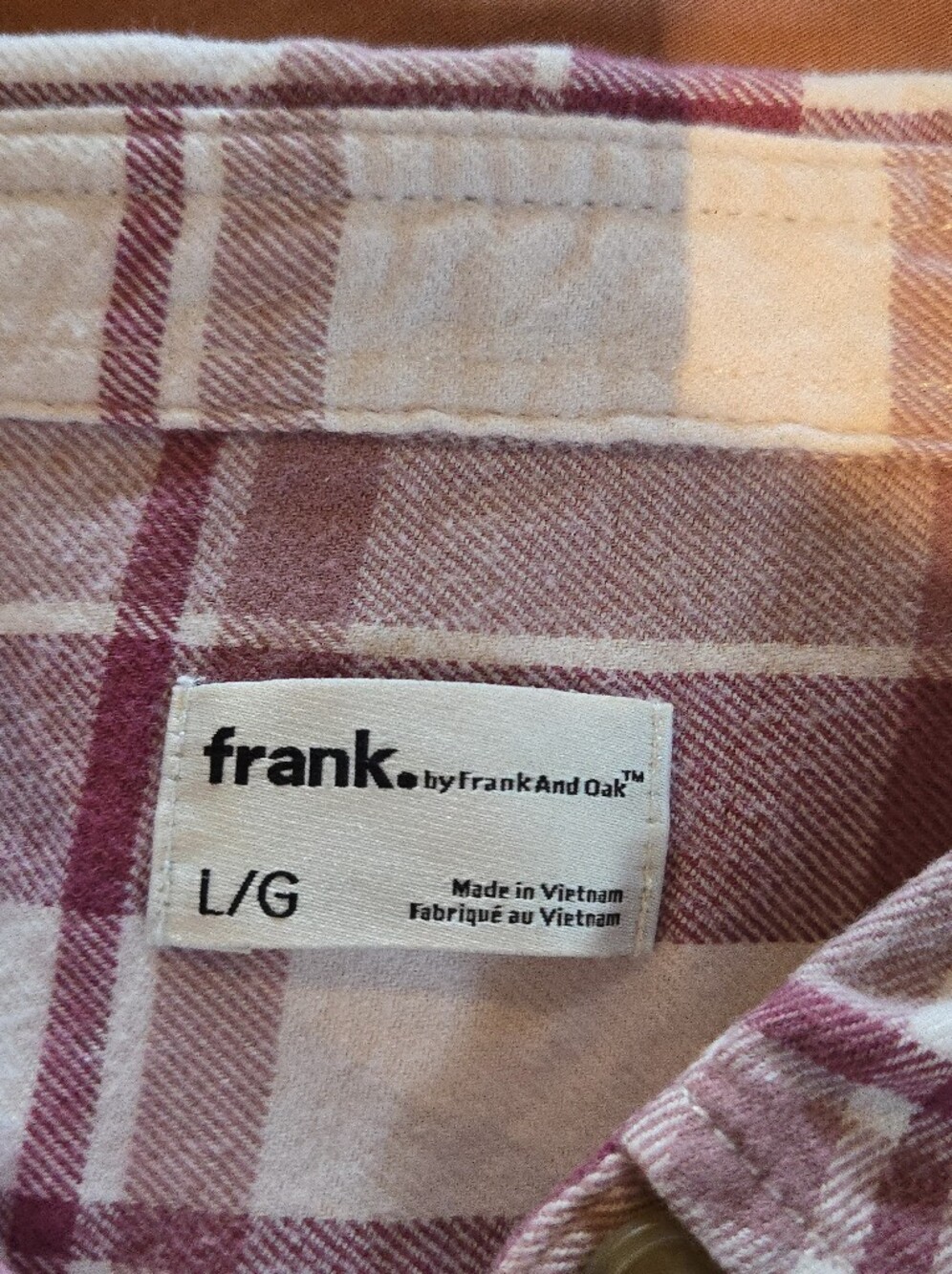 Frank & Oak | Organic Cotton Plaid Button-Up Shirt, Size L - Picture 4 of 6